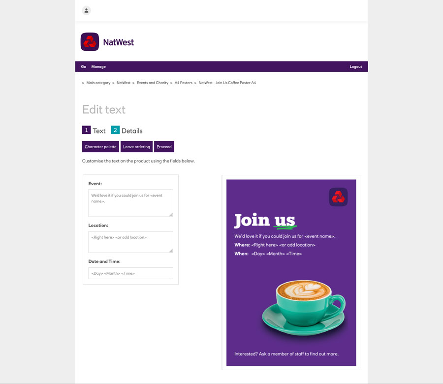 natwest join us coffee poster