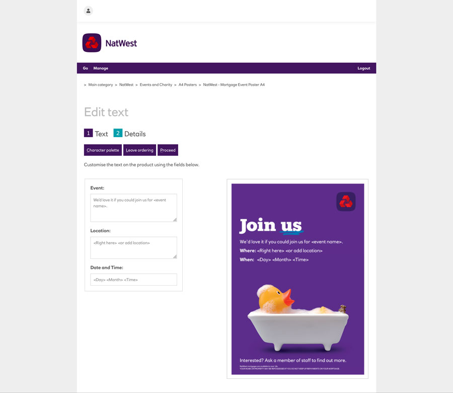 natwest mortgage duck poster